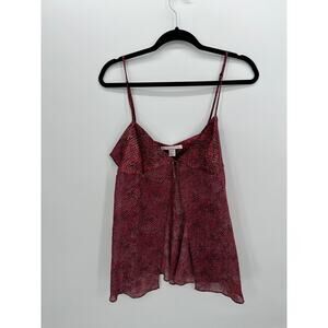 Victoria's Secret Womens‎ Red Satin Nightgown Sz L Red Sexy Lingerie Tie Open